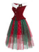 [Pre-Sale] 2PCS 1950s Christmas Snowflake Off-Shoulder Fur Top & Mesh Skirt