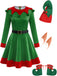 Christmas Elf Velvet Costume Mini Dress 1