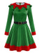 Christmas Elf Velvet Costume Mini Dress 6