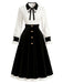 [Pre-Sale] 1950s Printed Collared Fit and Flare Dress 2