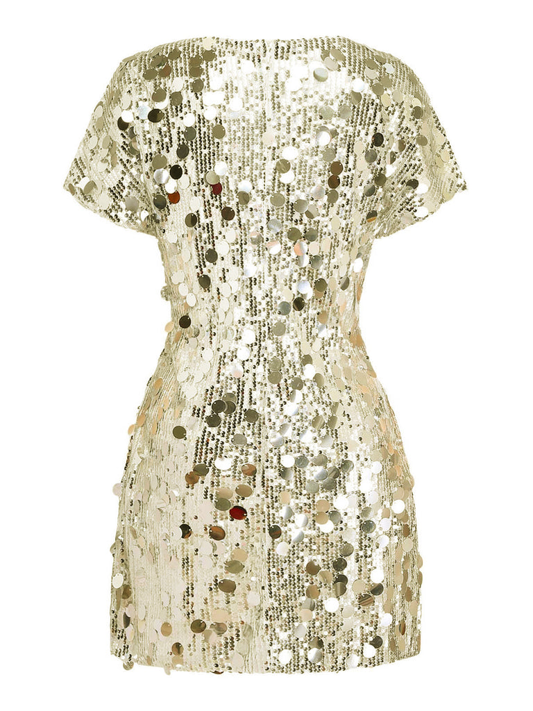 Sequin Crew Neck Long Sleeve Mini Dress 2
