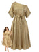 Gold 1950s Lace Dress 1