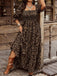 Plus Size Leopard Print Ruched Midi Dress 6