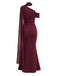 Halter Off Shoulder Ruched Mermaid Evening Dress 5
