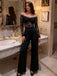 Black Lace Off Shoulder Wide Leg Jumpsuit 1
