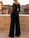 Black Lace Off Shoulder Wide Leg Jumpsuit 4