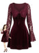 Wine Red 1960s Christmas Velvet Dress 1