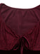 Wine Red 1960s Christmas Velvet Dress 4
