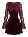 Wine Red 1960s Christmas Velvet Dress 9