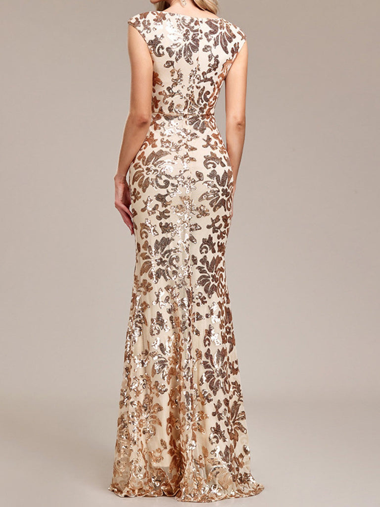 Gold 1920s Halter Dress 2