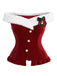 [Pre-Sale] 2PCS 1950s Christmas Snowflake Off-Shoulder Fur Top & Mesh Skirt