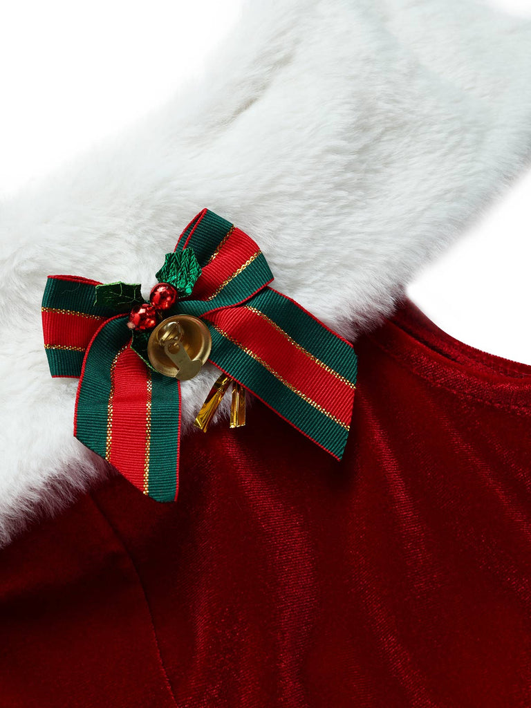 [Pre-Sale] 1950s Christmas Faux Fur Trim Top 6