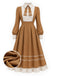 Light Khaki 1940s Dress 1