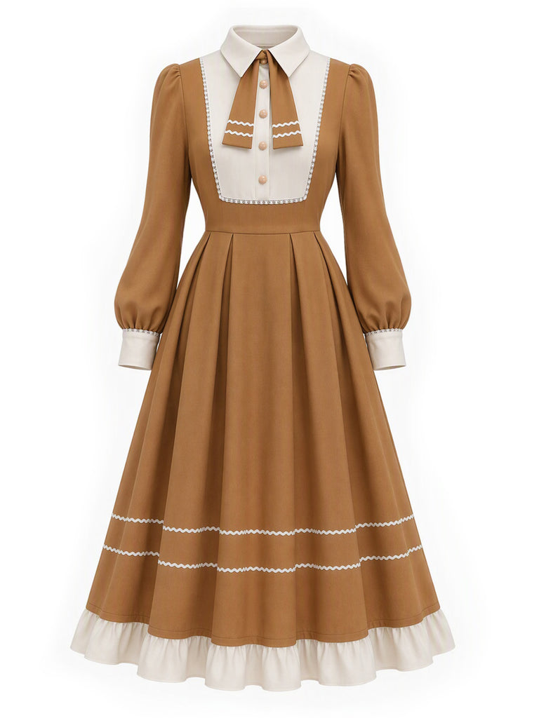 Light Khaki 1940s Dress 2