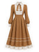 Light Khaki 1940s Dress 2