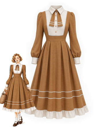 Light Khaki 1940s Dress 8