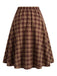 [Pre-Sale] 1950s Brick Red Plaid A Line Skirt 4