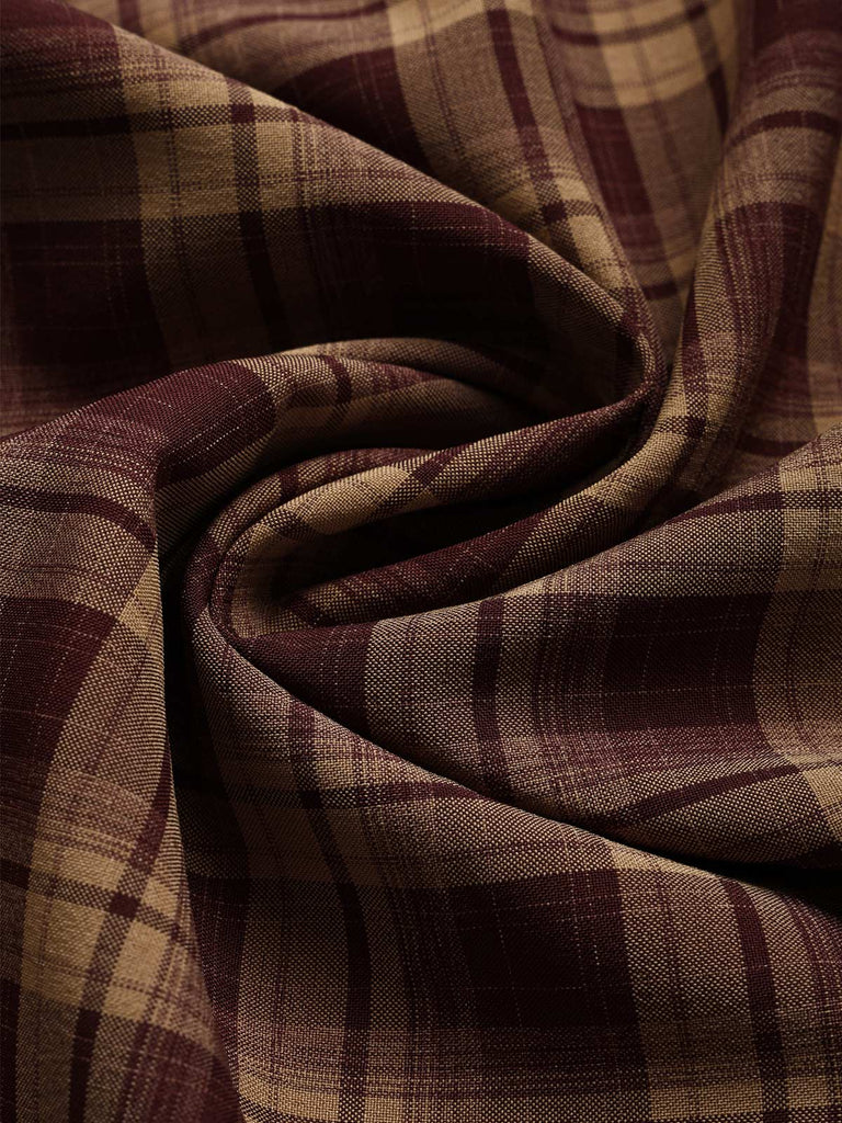 [Pre-Sale] 1950s Brick Red Plaid A Line Skirt 5