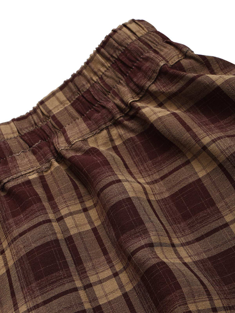 [Pre-Sale] 1950s Brick Red Plaid A Line Skirt 6