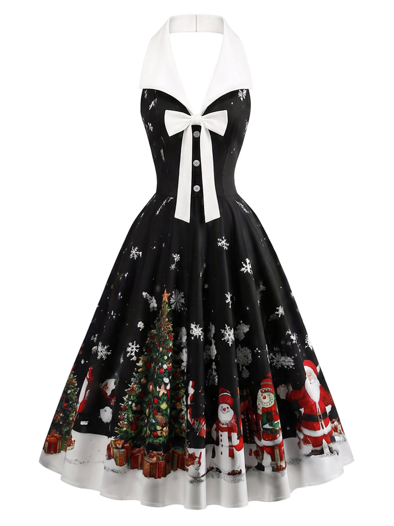 [Pre-Sale] 1950s Printed Halter Neck Midi Dress 2