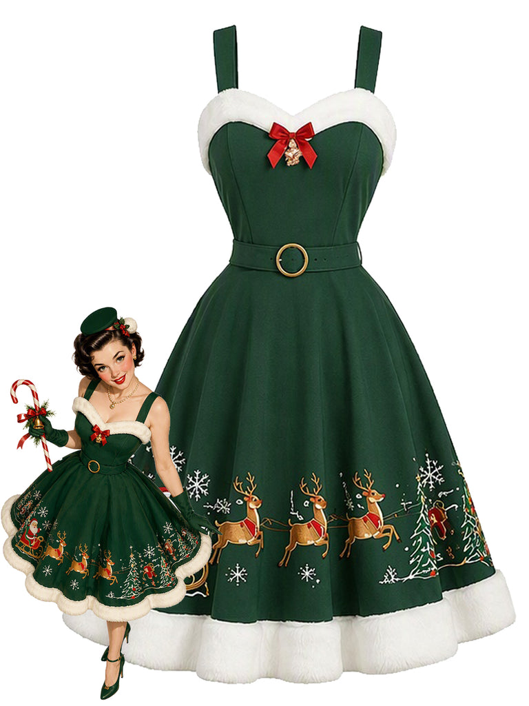 Lake Green 1950s Christmas Dress 1