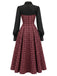 [Pre-Sale] 1950s Printed V Neck Fit and Flare Dress 3