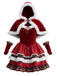 Faux Fur Strapless Christmas Dress Cape Set 1