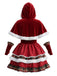 Faux Fur Strapless Christmas Dress Cape Set 2