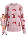 Teddy Bear Bow Jacquard Christmas Sweater 1