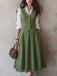 Dark Green Velvet Vest Skirt Set 3