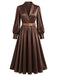 Satin Belted Long Sleeve Maxi Dress 3