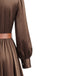 Satin Belted Long Sleeve Maxi Dress 6