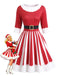 Christmas Print Fit and Flare Midi Dress 3