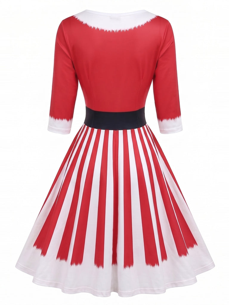 Christmas Print Fit and Flare Midi Dress 5