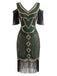 1920s Beaded Fringe Flapper Midi Dress 1