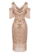 1920s Beaded Fringe Flapper Midi Dress 4