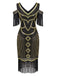 1920s Beaded Fringe Flapper Midi Dress 7