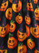 1940s Halloween Pumpkin Print Petal Neck Swing Dress