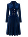 Velvet Double Breasted Fit and Flare Midi Dress 2