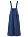 Button Front Wide Leg Suspender Jumpsuit 2