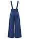 Button Front Wide Leg Suspender Jumpsuit 3