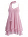 Shimmer Chiffon Halter Scarf Mini Dress 3
