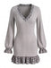 Leopard Knit Deep V Ruffle Mini Dress 4