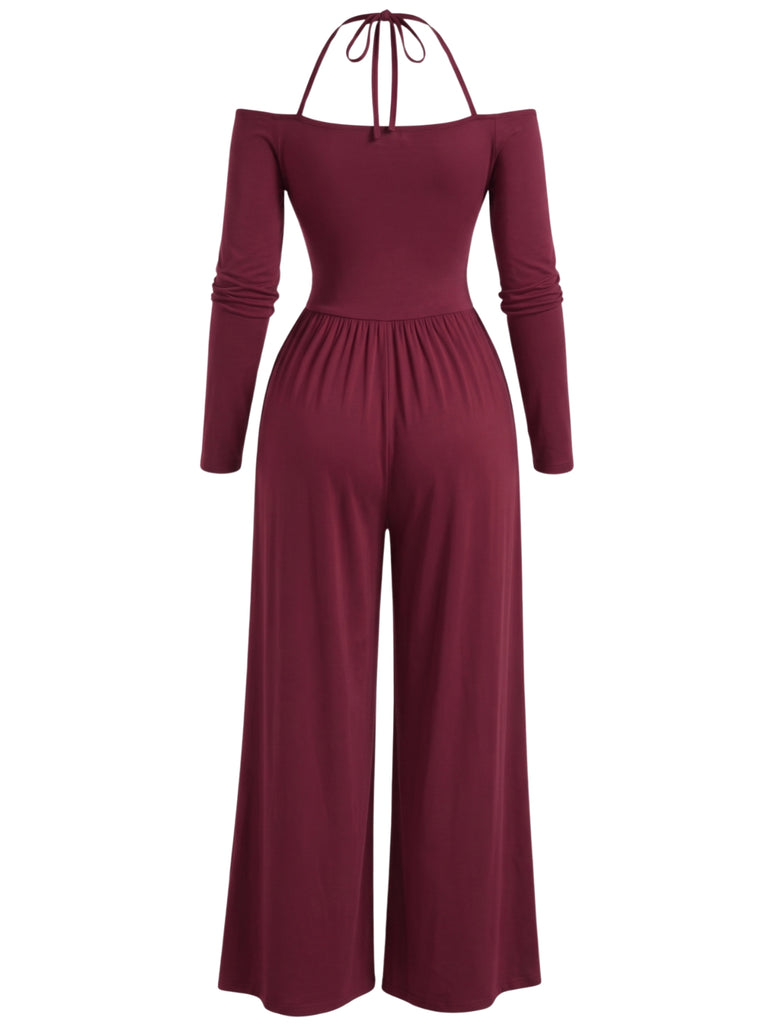 Black 1960s Long Sleeve Jumpsuit 6