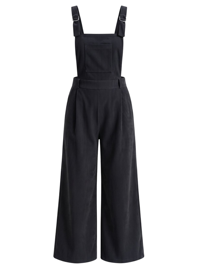 Corduroy Multi Pocket Straight Leg Jumpsuit 1