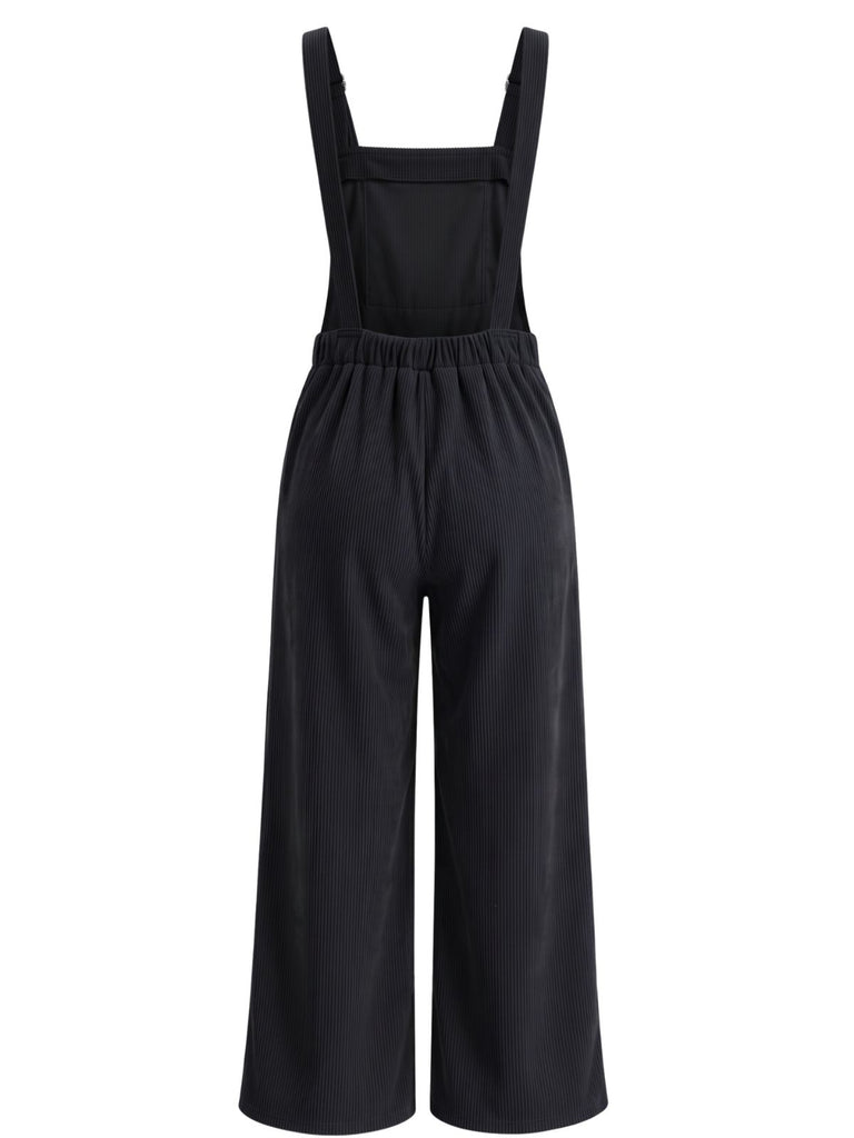 Corduroy Multi Pocket Straight Leg Jumpsuit 2