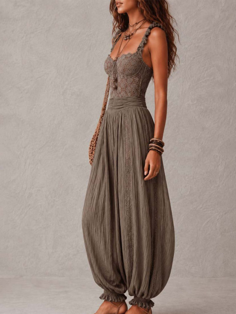 Lace Spaghetti Strap Harem Leg Jumpsuit 7