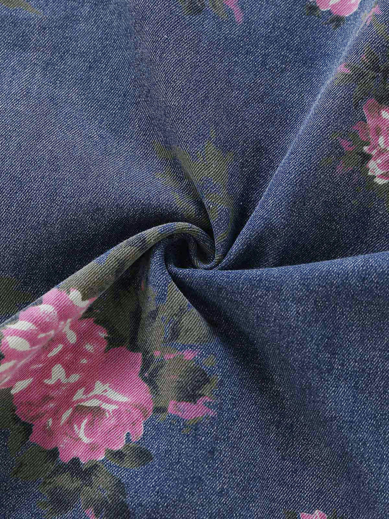 Blue 1940s Wide Leg Jumpsuit 3