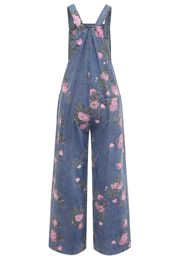 Blue 1940s Wide Leg Jumpsuit 6
