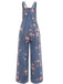 Blue 1940s Wide Leg Jumpsuit 6